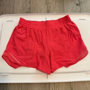 Lululemon Bright Orange/Coral Hotty Hot Shorts